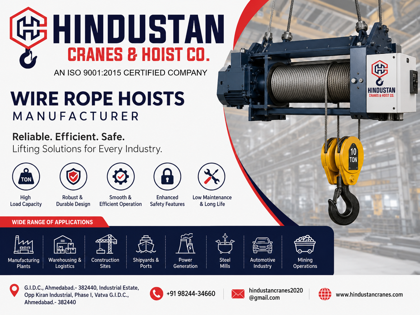 Wire Rope Hoists Manufacturer