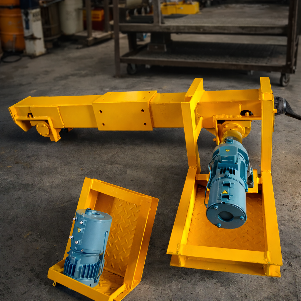 L Block Type industrial motor mount with gearbox assembly used in crane and material handling systems