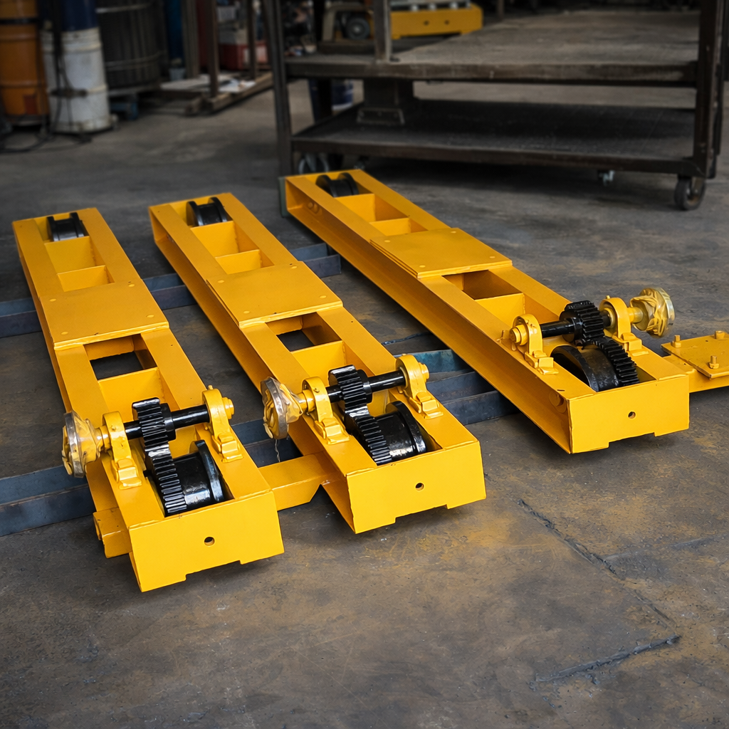Open Reduction Type gear driven trolley used in crane and material handling systems